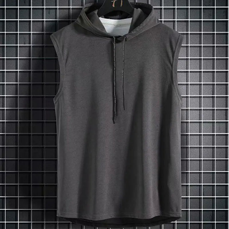 Men's Casual Hooded T-Shirt & Sports Vest Combo