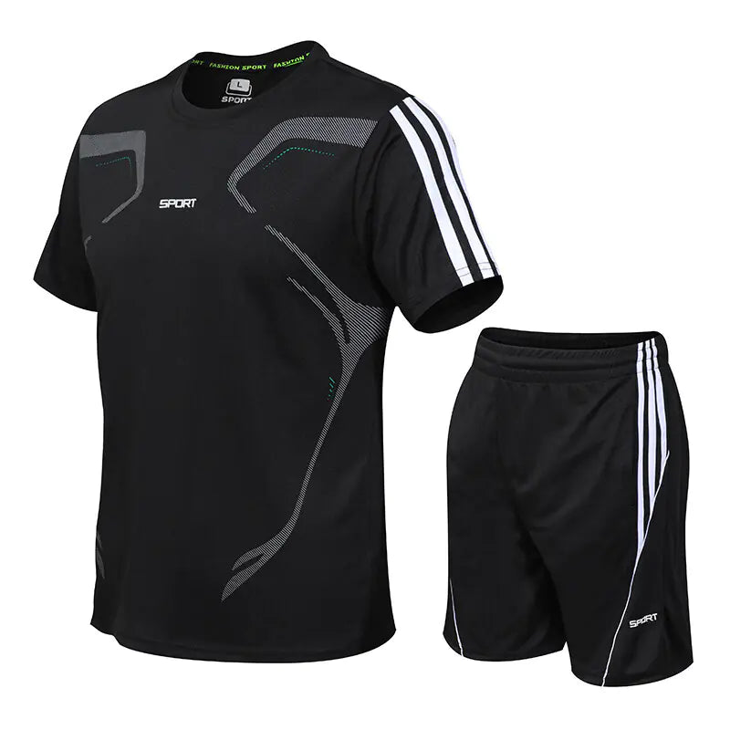 Men's Summer Casual Sports T-Shirt & Shorts Set