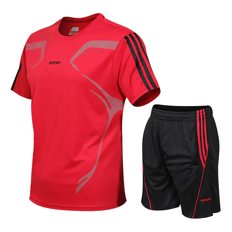 Men's Summer Casual Sports T-Shirt & Shorts Set
