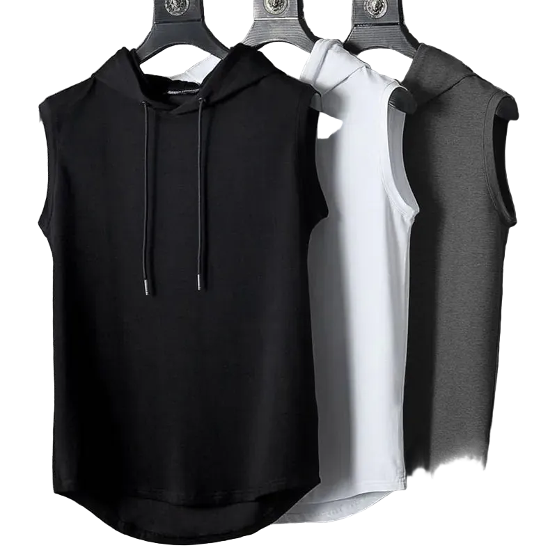 Men's Casual Hooded T-Shirt & Sports Vest Combo