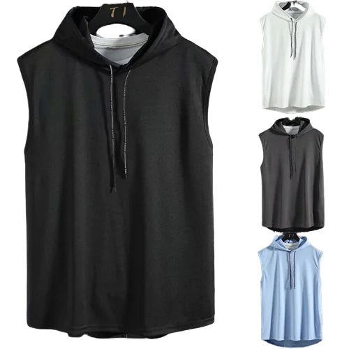 Men's Casual Hooded T-Shirt & Sports Vest Combo