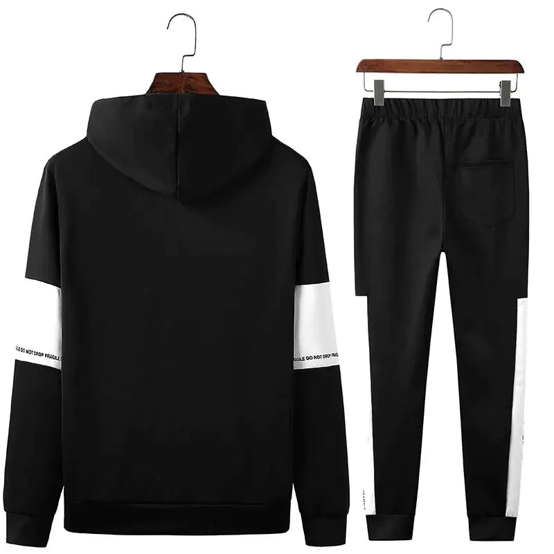Men's Hooded Tracksuit Set for Autumn Winter Wear