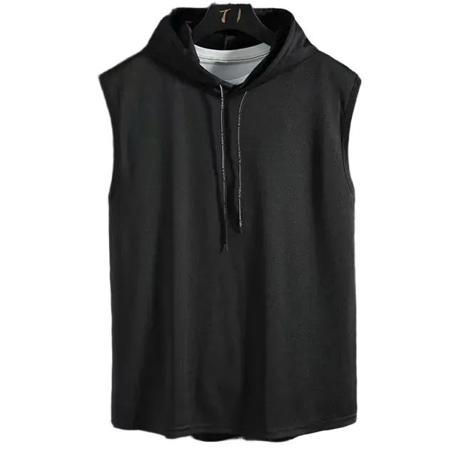 Men's Casual Hooded T-Shirt & Sports Vest Combo
