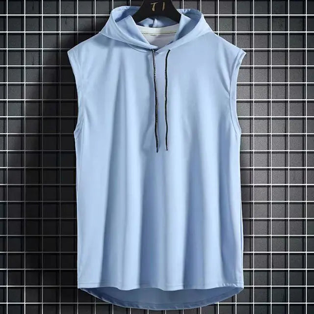 Men's Casual Hooded T-Shirt & Sports Vest Combo