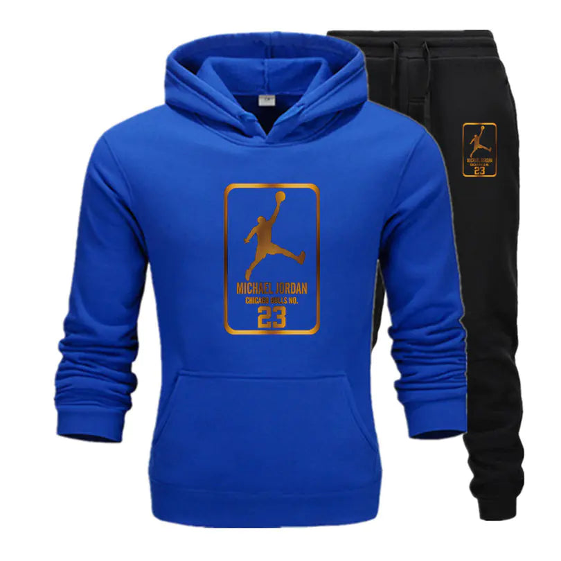 New Autumn Winter Men's Casual Hooded Sweatshirt Set